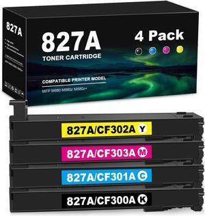 Ennovor High Yield Remanufactured 827A Toner Cartridge Replacement for HP CF300A CF301A CF302A CF303A for MFP M880 M880z M880z+ Printer (4-Pack), Black Cyan Yellow Magenta, CK-US-827A-4P