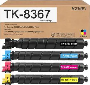 Ennovor High Yield TK8367 TK-8367 Toner Cartridge Remanufactured Compatible for Kyocera TASKalfa Copystar CS2554ci TASKalfa 2554ci Printer (TK-8367K TK-8367C TK-8367M TK-8367Y)