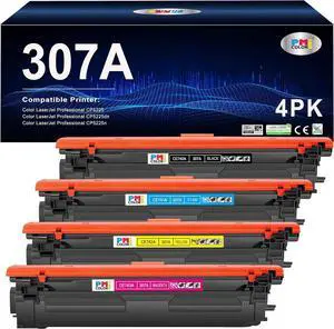 Ennovor 4 Pack Replacement for HP 307A Toner Cartridges Works with HP Color Professional CP5225 CP5225n CP5225dn Printer (Black,Cyan, Magenta, Yellow)