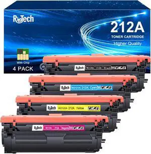 Ennovor 212A Toner Cartridge 4 Pack,for HP 212X W2120A Toner Cartridge for HP Color Laserjet Enterprise M554 M555 Flow MFP M578 Printer,Black Cyan Yellow Magenta