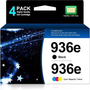 Ennovor (with Chip) 936e Ink Cartridges 4-Pack High Yield Compatible Replacement for HP 936 936e Ink Cartridge 9110 9110b 9120 9120b 9120e 9130 9130b 9130e 9135e 9730 9730e Printer