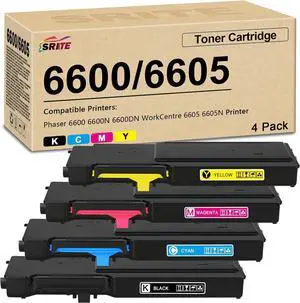 Ennovor Phaser 6600 WorkCentre 6605 Toner Cartridge High Yield 106R02225 106R02226 106R02227 106R02228 for Xerox Phaser 6600 6600N 6600DN WorkCentre 6605 6605N 6605DN Printer (4-Pack)