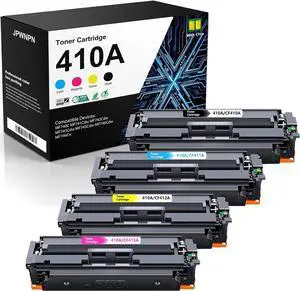 Ennovor 410A Toner Cartridges 4-Pack (C/M/Y/K) with Chip - Compatible 410A 410X Toner Cartridge Replacement for HP Color Pro MFP M477fnw M477fdw M477fdn M452dn M452dw M452nw Printer