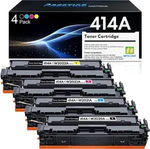 Ennovor 414A Toner Cartridges 4 Pack Replacement for HP 414A W2020A Works for Color Laserjet Pro MFP M479fdw M454dw M479fdn M454dn MFP M480f M455dn M479 M454 Series (Black Cyan Yellow Magenta)