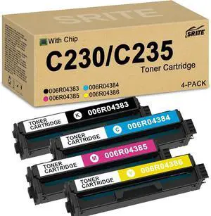 Ennovor C225 C230 C235 Toner Cartridge 4-Pack with New Chip High Yield 006R04383 006R04384 006R04385 006R04386 Replacement for Xerox C230 C230DNI C235 C235DNI Printers (Black Cyan Magenta Yellow)