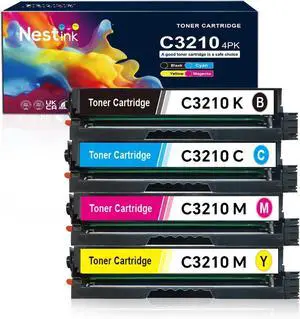Ennovor C3210K0 C3210C0 C3210M0 C3210Y0 Toner Cartridges (4-Pack, 1BK/1C/1M/1Y) Replacement for Lexmark C3224dw C3326dw C3426dw MC3224dwe MC3224i MC3326adwe MC3326i MC3426adw MC3426i