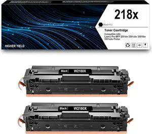 Ennovor 218X 218A 3201dw W2180X Toner Cartridges with Chip 3301fdw Compatible Replacement for 218X 218A Color Pro MFP 3301cdw 3301fdw 3201dw 3301sdw Printers (2packs,2Black)