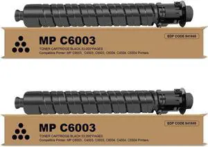 Ennovor Remanufactured MP C6003C Toner Cartridge Replacement for Ricoh MP C4503/C4504/C5503/C5504/C6004 Printer(Black,2-Pack)