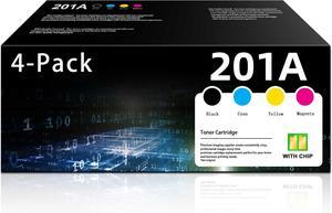 Ennovor 201A Toner Cartridges 4 Pack - (with Chip) Replacement for HP 201A Toner Color Pro MFP M277dw M277n M277c6 M274n Color Pro M252dw M252n Printer Ink 201A
