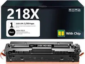 Ennovor 218X Black Toner Cartridges with CHIP 1 Pack High Yield Replacement for 218X W2180X Toner Cartridge Color Pro 3201dw MFP 3301cdw 3301fdw 3301sdw Printer