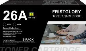 Ennovor 2-Pack 26A CF226A Toner Cartridge (Black) Replacement for HP 26A 26X Toner Cartridge Work for M402n MFP M426fdw M402dn M402 M402dw M402dne M426fdn M426 M426dw Printer