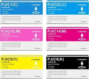 Ennovor PP50 PP100 Ink Cartridge 6 Color Set Replacement for PJIC1 PJIC2 PJIC3 PJIC4 PJIC5 PJIC6 for DiscProducer PP-50 PP-100 Series Printers