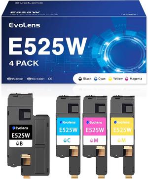 Ennovor E525W Toner Cartridge Compatible DELL 593-BBJX 593-BBJU 593-BBJV 593-BBJW Replacement for DELL E525W E525 to use with E525W Color Laser Printer (Black Cyan Yellow Magenta, 4-Pack)