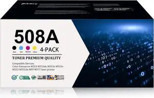 Ennovor 508A Toner Cartridge Combo Pack (4-Pack, Black/Cyan/Magenta/Yellow) Compatible 508A 508 Toner Cartridges CF360A CF361A CF362A CF363A Replacement for M553 M552 553 MFP M577 Series Printer