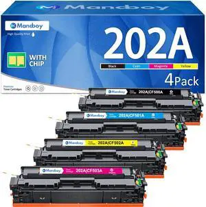 Ennovor 202A Toner Cartridge 4 Pack Replacement for HP 202A Toner Cartridges CF500A 202X Works for Color Pro MFP M281fdw Toner M281cdw M281fdn M254dw M254dn Printer (BK/C/Y/M)