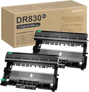 Ennovor DR830 Drum Unit Compatible for DR-830 Drum Unit Black HL-L2400D HL-L2460DW HL-L2405W HL-L2465DW HL-L2480DW DCP-L2640DW MFC-L2820DWXL MFC-L2820DW Printer(2 Pack,16,000 Pages)