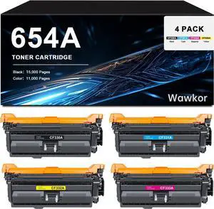 Ennovor 654A CF330A CF331A CF332A CF333A Toner Cartridge Compatible with HP Color Enterprise M651 M651n M651dn M651xh Printer, Black Cyan Magenta Yellow