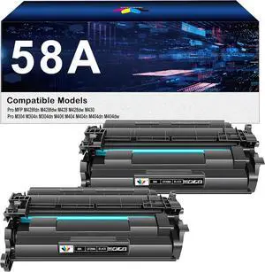 Ennovor 58A CF258A Compatible Toner Cartridge Replacement for HP 58A CF258A Work for Laserjet MFP M428fdw M428dw M428fdn Pro M404n M404dn M404dw M404 M428 Toner Laser Jet Printer (Black, 2 Pack)