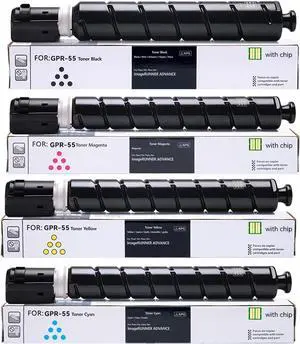 GPR-55 GPR55 Toner Cartridge Compatible for Canon GPR-55 Toner 0481C003 0482C003 0483C003 0484C003 for ImageRunner Advance C5535i C5535 C5540i C5540 C5550i C5560i Printer 4 Pack
