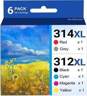 Ennovor GORLENKE 312XL / 314XL High Yield Ink Cartridge 6/Pack - Replacement for 312XL 314XL Ink Cartridge Expression Photo XP-8500 XP-8600 XP-15000 Printer Ink
