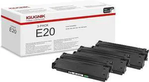 Ennovor 3 Pack E20 Black Toner Cartridge Replacement for Canon E20 Work with PC 100 / 300 / 400 / 530 / 700 / 900 Series| E20