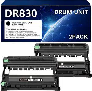 Ennovor DR830 Drum Unit for Brother Printer Replacement for Brother DR830 Drum Unit for HL-L2460DW HL-L2400D HL-L2405W HL-L2465DW HL-L2480DW MFC-L2820DW DCP-L2640DW Printers (2 Pack)