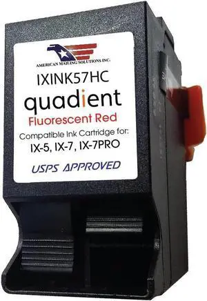 Ennovor AMERICAN MAILING SOLUTIONS INC. | Quadient IXINK57HC Replacement Red Ink Cartridge for iX-5, iX-7, iX-7PRO Series