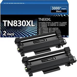 Ennovor TN830XL TN830 High Yield Toner Cartridge Compatible for Brother TN830XL TN830 Toner Cartridge use with HL-L2460DW DCP-L2640DW MFC-L2820DW HL-L2480DW HL-L2400D Printer, 2 Pack Black