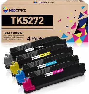 Ennovor Compatible Toner Cartridge Replacement for Kyocera TK-5272 TK5272 TK-5272K TK-5272C TK-5272M TK-5272Y for Ecosys M6235cidn M6635cidn Printers (Black, Cyan, Yellow, Magenta)