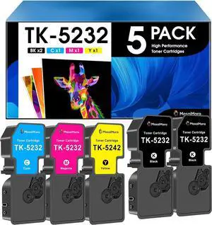 Ennovor MasaiMara TK5232 TK-5232 High Yield Compatible Toner Cartridge for Kyocera M5521cdw M5521cdn P5021cdw P5021cdn M5526cdn M5526cdw P5026cdn P5026cdw Printer (Black Cyan Yellow Magenta, 5-Pack)