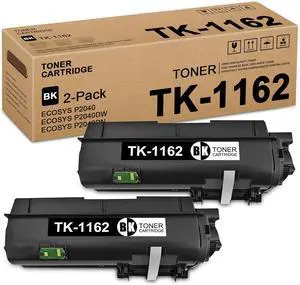 Ennovor TK1162 TK-1162 Black Toner Cartridge 2-Pack - Lov TK1162 Toner Cartridge 1T02RY0US0 (Up to 7,700 Pages) Replacement for Kyocera ECOSYS P2040 P2040DW P2040DN Printer, TK-1162 Ink