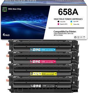 Ennovor 658A Toner Cartridge High Yield W2000A W2001A W2002A W2003A Black Cyan Yellow Magenta Replacement for Color Enterprise M751 M751n M751dn Printer