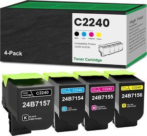 Ennovor C2240 XC2235 Toner Cartridge 4 Pack Remanufactured 24B7157 24B7154 24B7155 24B7156 Toner Replacement for Lexmark C2240 XC2235 Printer Toner (1 Black 1 Cyan 1 Magenta 1 Yellow)