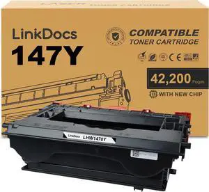 Ennovor 147Y Compatible Toner Cartridge Replacement for HP 147Y W1470Y (with New Chip) for use in HP Enterprise M611x M612dn MFP M634z M635fht M636fh Laser Printer (Black, 1-Pack)