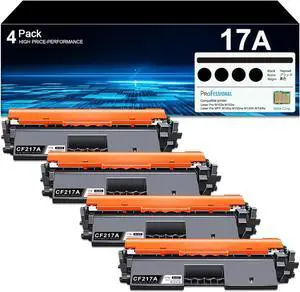 Ennovor CF217A 17A Black Toner Cartridge Replacement for HP 17A Toner Cartridge Works with Laser Pro MFP M130fn M130fw M130a M130nw; Laser Pro M102a M102w Printer Ink (Black, 4-Pack)