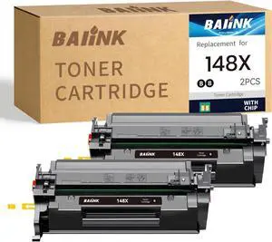 Ennovor 148X Toner Cartridge Black (with Chip) Compatible Replacement for HP 148A 148X W1480A W1480X Compatible for HP Pro 4001dw 4001dn 4001n MFP 4101fdw 4101fdn Printer High Yield (2 Pack)