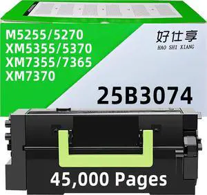 Ennovor 25B3074 Remanufactured Black High Yield Toner Cartridge Replacement for Lexmark 25B3074 Compatible with Lexmark M5255 M5270 XM5355 XM5370 XM7355 XM7365 XM7370 Laser Printer (1-25B3074-1Pack)