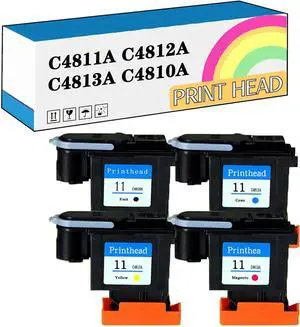 Ennovor 11 Print Head C4811A C4812A C4813A C4810A Printhead Compatible for HP 1000 1200 280 2300 2600 100 100LUS 500 500PLUS 800 800PS Printers 4PK-1SET