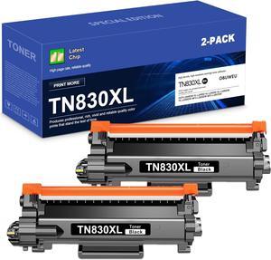 Ennovor TN830XL Toner Cartridge for Brother Printer 2 Pack - (with Chip) Replacement for Brother TN830 TN-830 TN830XL to use with HL-L2460DW DCP-L2640DW HL-L2405W HL-L2400D MFC-L2820DW Printer, Black
