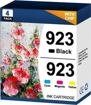 Ennovor High Yield 923 Ink Cartridges Black,Cyan,Magenta,Yellow Combo 4 Pack Compatible for HP OfficeJet 8122e OfficeJet Pro 8135e 8138e 8139e Series Printer