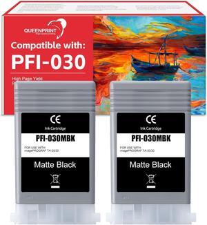 Ennovor PFI-030 Ink Cartridge Compatible PFI-030 MBK Ink Cartridge Replacement for Canon PFI-030MBK Ink TA-20 TA-30 Printer (2 Matte Black) 2-Pack