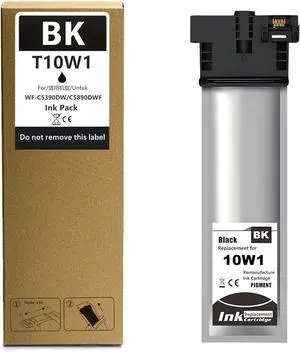 Ennovor T10W100 Compatible with EPSON T10W Ink Pack High Capacity Remanufactured T10W1 Black Ink Cartridge for Workforce Pro WF-C5390 WF-C5890 Color Printer Ink (1PacK, Black)