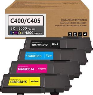 Ennovor VersaLink C400/C405 High Yiled Toner 4-Pack Compatible for Xerox 106R03512 106R03513 106R03514 106R03515 for Xerox C400 C405 C400D C400DN C405DN C405N Printer(Black,Cyan,Magenta,Yellow)