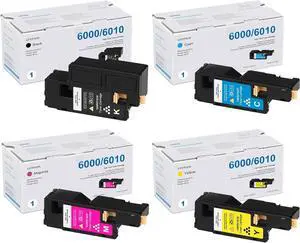 Ennovor Phaser 6000 / 6010 Toner Cartridges (4Pack, BK/C/M/Y) - Lovn Compatible 106R01630 106R01627 106R01628 106R01629 Toner Cartridge Replacement for Xerox WorkCentre 6015 Phaser 6000 6010 Printer