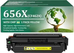 Ennovor 656X Toner Cartridges Replacement for HP CF460X CF461X CF463X CF462X Toner Cartridge Compatible for HP Color Laserjet Enterprise M652n M652dn M653dn M653x Printers (1 Yellow)