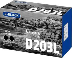 Ennovor MLT-D203L Toner Cartridge Black High Yield Replacement for Samsung MLT-D203L 203L MLTD203L Toner for ProXpress M3320ND M3870FW M4020ND M3370FD M3820DW M4070FR M4070FX Printer Ink Black 2-Pack