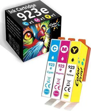 Ennovor Compatible 923e Color Ink Cartridge Replacement for Hp 923e for Office-Jet Pro 8120 8120e 8122e 8123 8130 8130e 8135e 8138e 8139e Printer (3-Pack,High Yield,Cyan,Magenta,Yellow)