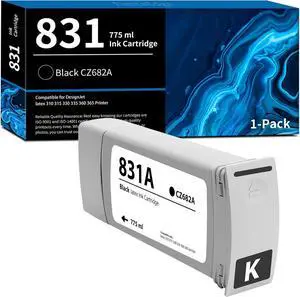 Ennovor 831 831A Ink Cartridge 1 Pack CZ682A Black Latex Ink Replacement for HP 831A CZ682A for Latex 310 315 330 335 360 365 370 570 Printer Ink - 831 831A 775ml Black Latex Ink