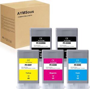 Ennovor Compatible PFI-030 PFI030 Pigment Ink Cartridge Replacement for Canon PFI-030 PFI030 PFI-030MBK PFI-030BK PFI-030C PFI-030M PFI-030Y for Canon imagePROGRAF TA-20 TA-30 Printer (5-Pack)