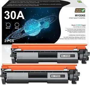 Ennovor 30A Black Toner Cartridge Replacement for HP 30A Toner for Laser Pro MFP M227fdw M203dw M227fdn M203dn M227sdn M203d M227 M203 Series Printer (2 Pack, CF230A)